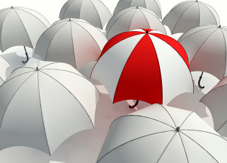 عکس چترهای سفید و قرمز