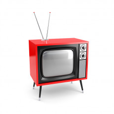 عکس سه بعدی تلویزیون قدیمی قرمز