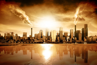 عکس شهر صنعتی و آلوده