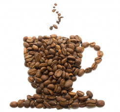 عکس فنجان قهوه شکل دانه های قهوه