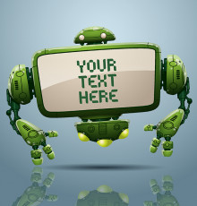 تصویر وکتور ربات سبز