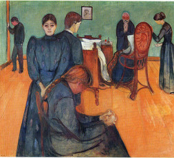 تابلوی نقاشی مرگ در اتاق بیمار اثر ادوارد مونک