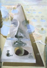 تابلوی نقاشی چهره آفرودیت کنیدوس در یک منظره اثر سالوادور دالی