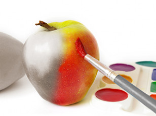 عکس سیب رنگ شده با آبرنگ