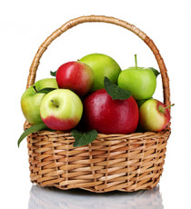 عکس زیبای سبد میوه پر از سیب