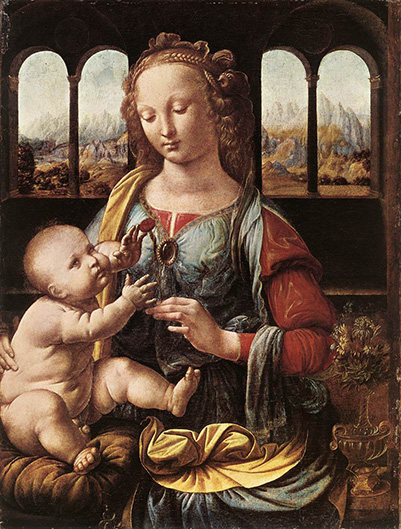 تابلوی نقاشی The Madonna of the Carnation اثر لئوناردو داوینچی