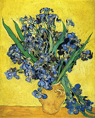 تابلوی نقاشی گلدان زنبق های آبی اثر ونسان ونگوگ